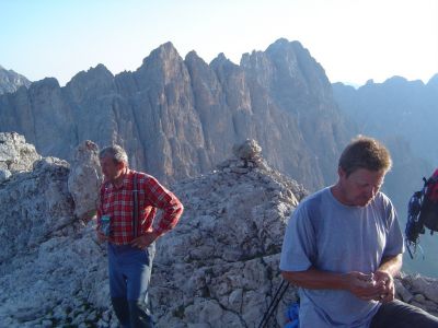 Drago Lipič Antelao 23.-25.06.2008
Antelao je drugi najvišji vrh Dolomitov, po obliki nekje med našima Jalovcem in Grintavcem.
